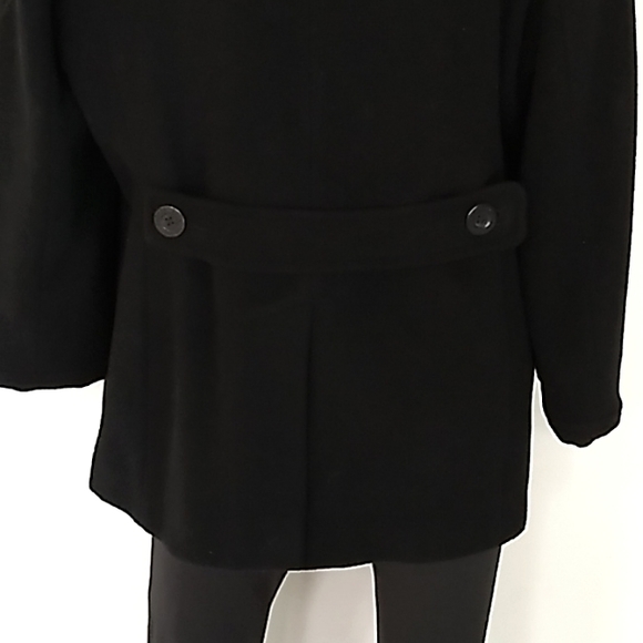 Andrea Brem Womens Black Wool Double Breasted Pea Coat. Sz Small - Picture 7 of 9